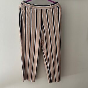 Susan Graver Black and Tan Pinstripe Pantsuit